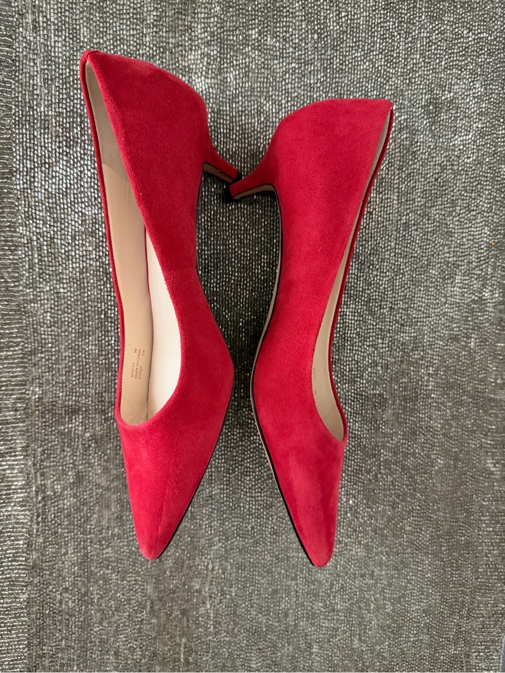Cole Haan Red Suede Pointed-Toe Pumps